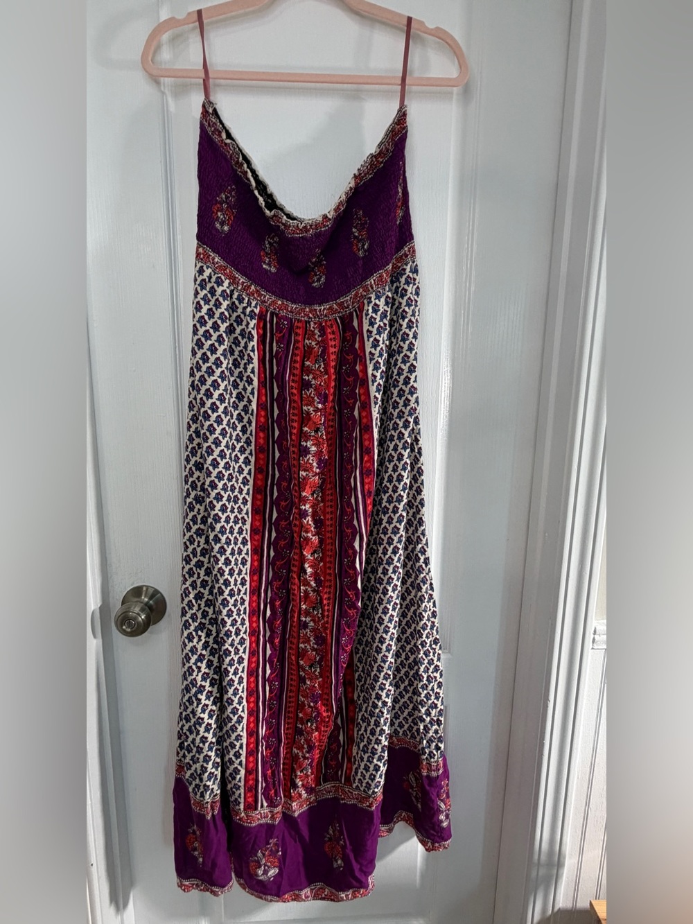 Angie Purple and Red Boho Maxi Skirt - Picture 10 of 16